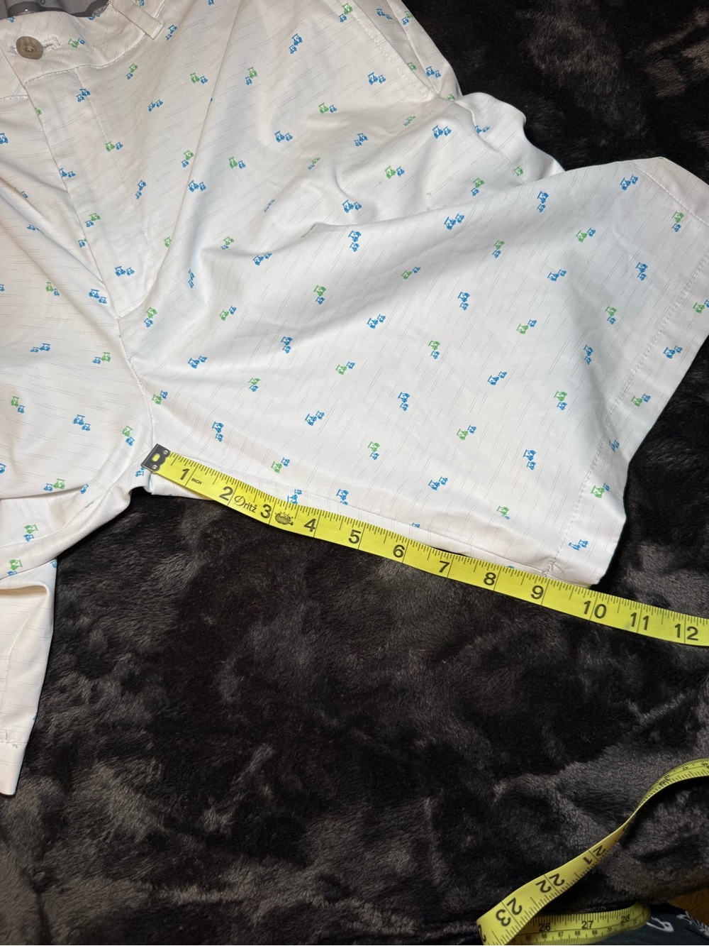 Walter Hagen White Golf Shorts with Blue & Green Mini golf carts size 34 - Picture 7 of 8